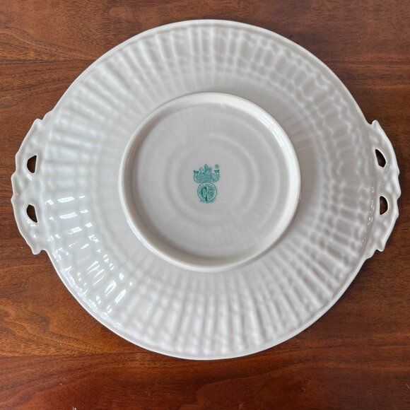 Belleek Limpet Yellow Cake Plate 5th Mark 1955-65 Ireland Vintage Mother's Day - Picture 6 of 7